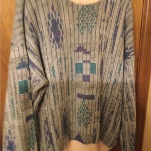 Vintage 90’s XL Mens Method Sweater Pastels Acrylic/Wool Geometric Shapes